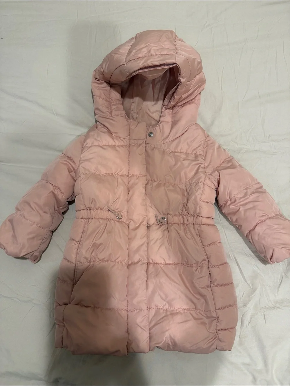 Gap Girls' Pink Hooded Puffer Coat - Lightweight Warmth 2Yrs